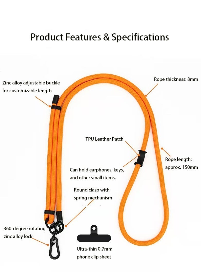 ThangCore Long Cross-Body Retractable Phone Lanyard - Bonus Silicone Cable Ties - Image 2